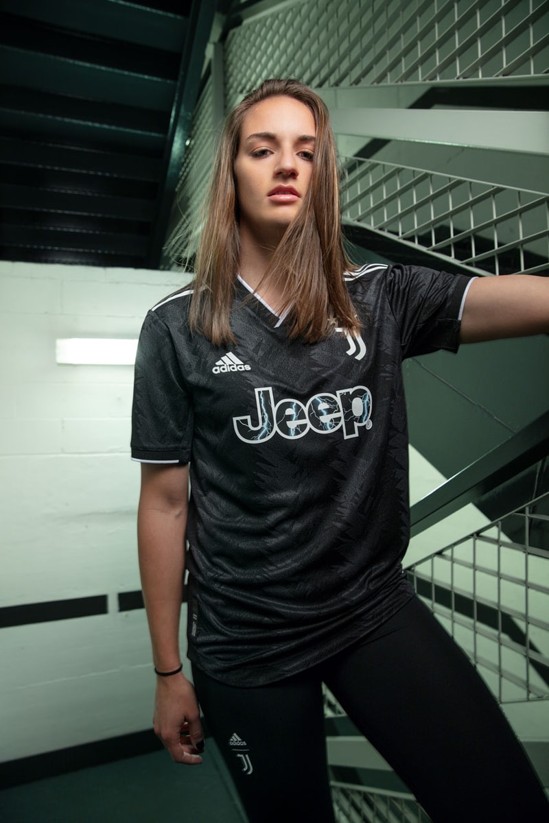 Adidas Juventus Football Soccer Away Jersey Kit Serie A Champions League Pre-Season Jeep Black White 