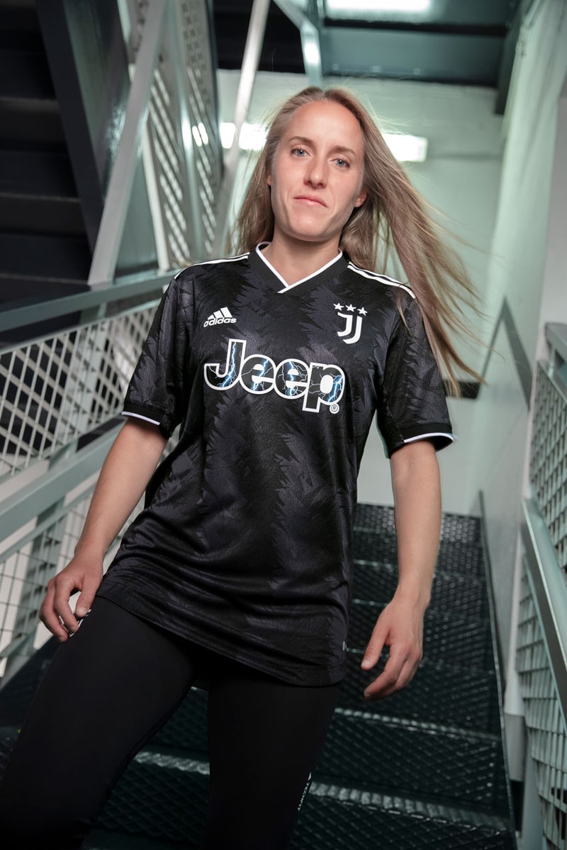 Adidas Juventus Football Soccer Away Jersey Kit Serie A Champions League Pre-Season Jeep Black White 