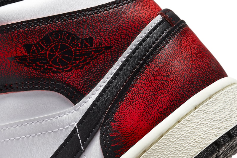 Air Jordan 1 Mid Wear-Away Official Look Release Info DV9565-006 Date Buy Price Black Infrared 23 White Sail