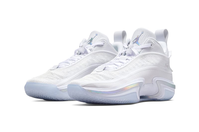 iridescent white jordans