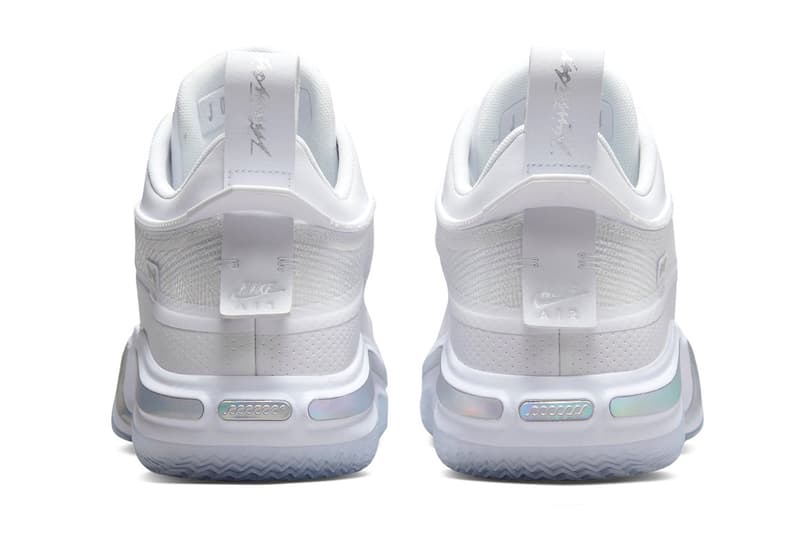 Air Jordan 36 Low Releases in "White Iridescent" for Summer 2022 DH0833-101 michael jordan brand white metallic silver nike 