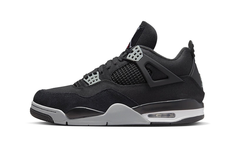 Air Jordan 4 Black Canvas Official Look Release Info DH7138-006 Date Buy Price Black Light Steel Grey White Fire Red