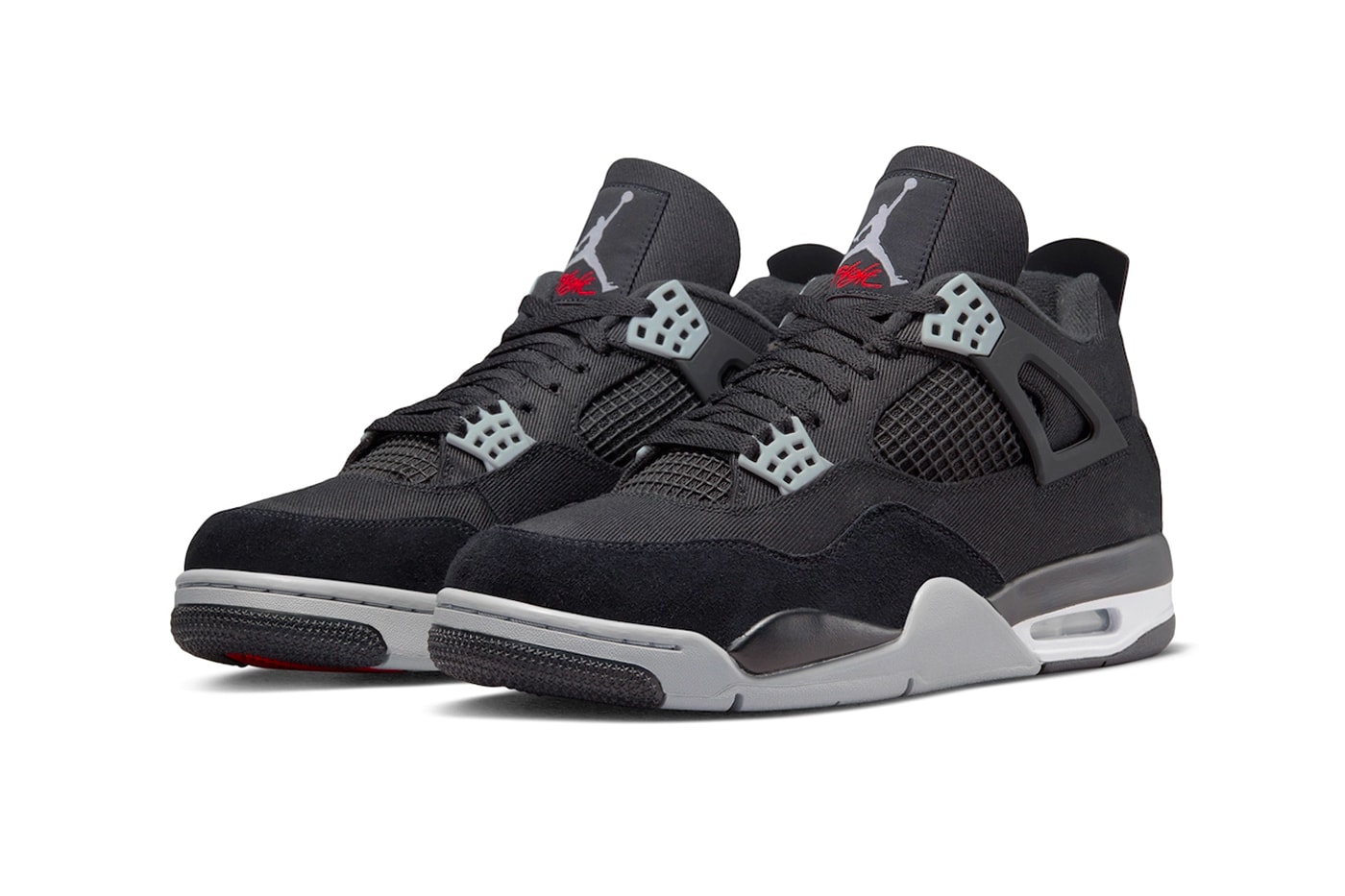 Air Jordan 4 Black Canvas Official Look Release Info DH7138-006 Date Buy Price Black Light Steel Grey White Fire Red