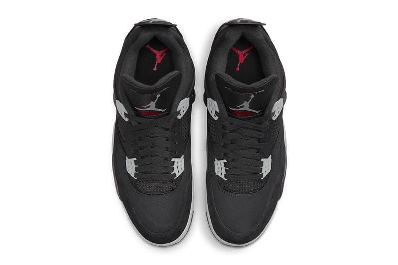 Air Jordan 4 Black Canvas Official Look Release Info DH7138-006 Date Buy Price Black Light Steel Grey White Fire Red