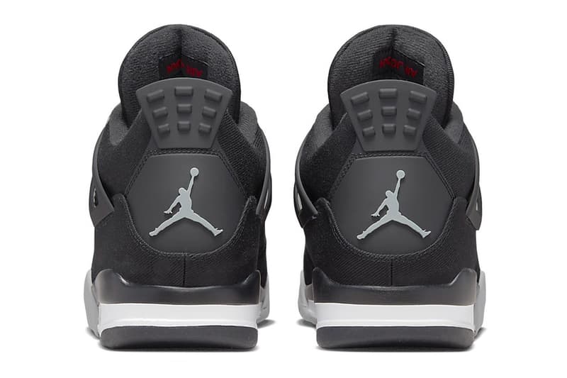 Air Jordan 4 Black Canvas Official Look Release Info DH7138-006 Date Buy Price Black Light Steel Grey White Fire Red