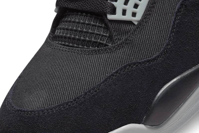 Air Jordan 4 Black Canvas Official Look Release Info DH7138-006 Date Buy Price Black Light Steel Grey White Fire Red