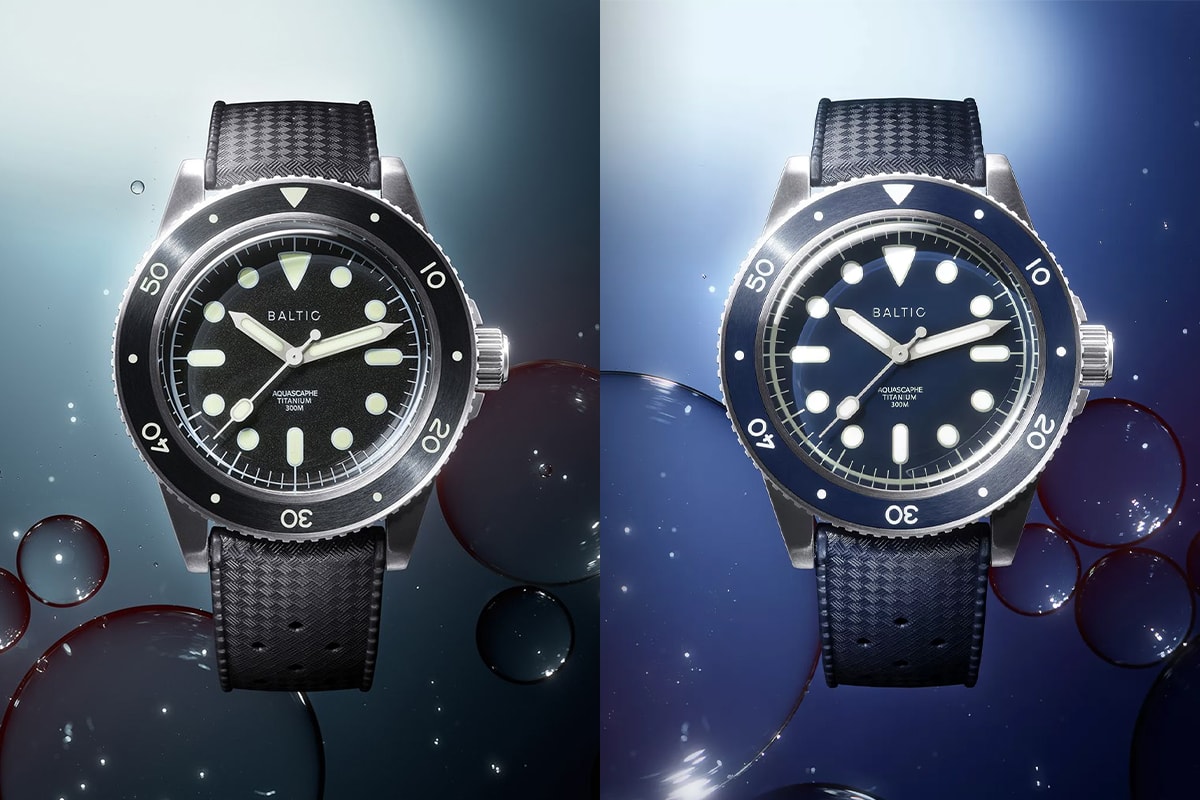 baltic watches classic diver 41mm aquascaphe titanium blue black limited edition 300 samples units 