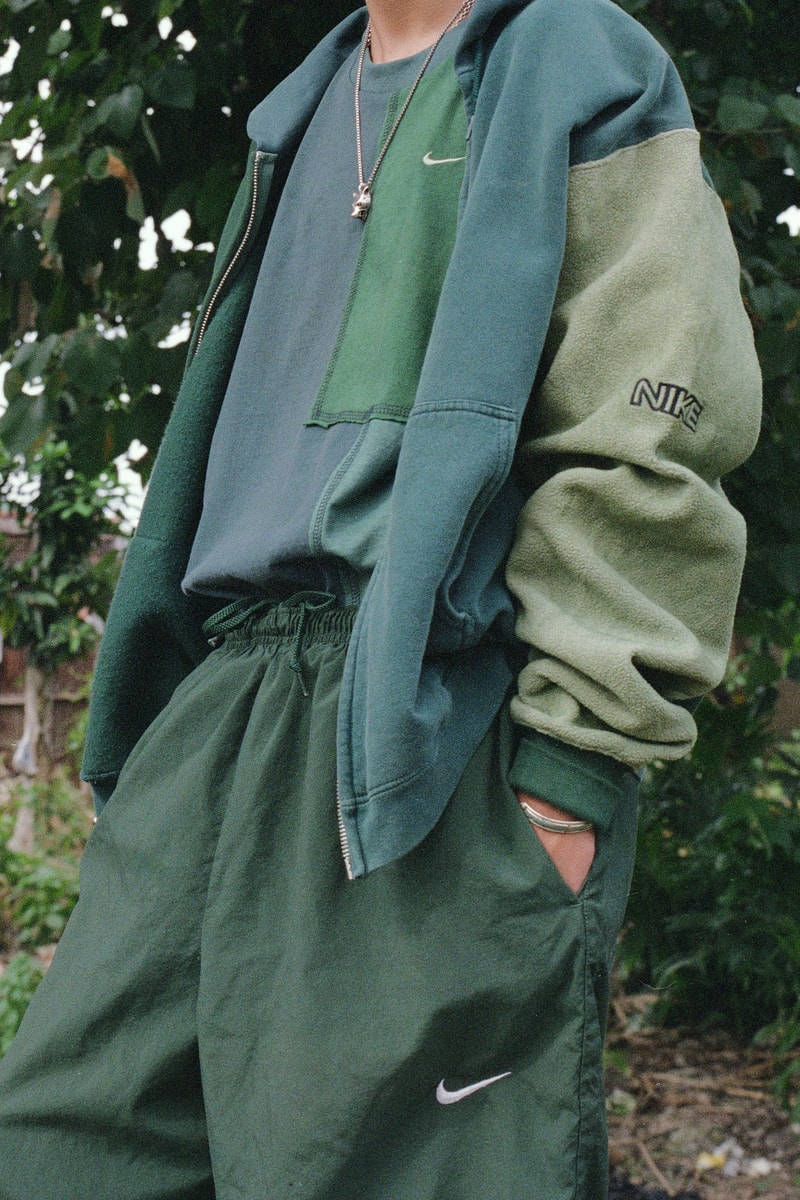Trashmangrn, Nike, Goodwill and Billie Eilish Upcycled Capsule green tshirts pants sweatshirts