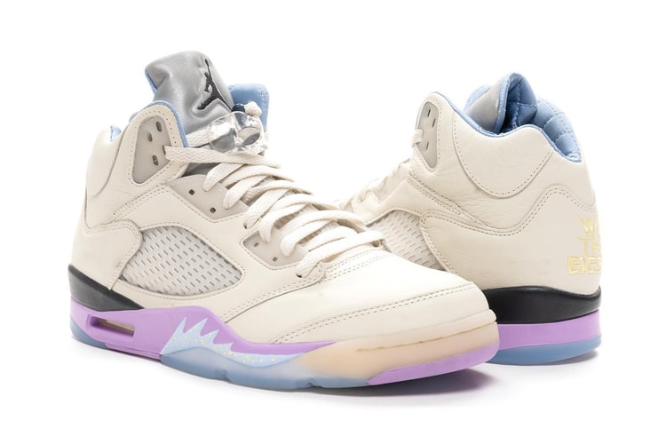 A Closer Look at the DJ Khaled x Air Jordan 5 in "Sail" and "Crimson Bliss"