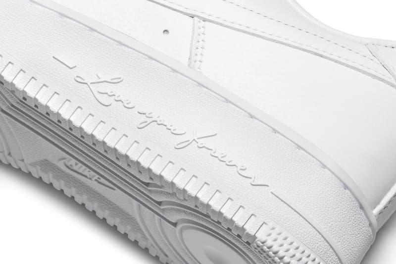 Official Look Drake NOCTA Nike Air Force 1 Low Certified Lover Boy CZ8065-100 white cobalt tint white 2022 160 usd heart cursive release info date price