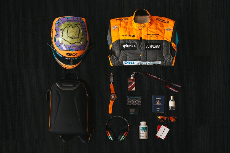 Daniel Ricciardo essentials mclaren formula 1 f1 staples ipod beats headphones custom sungod sunglasses race pass goyard another 13 le labo passport info