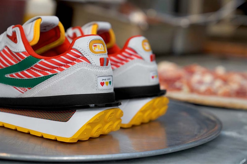 FILA Teams Up with Iconic NYC Pizzerias for Sneaker Collection white red green black grey 