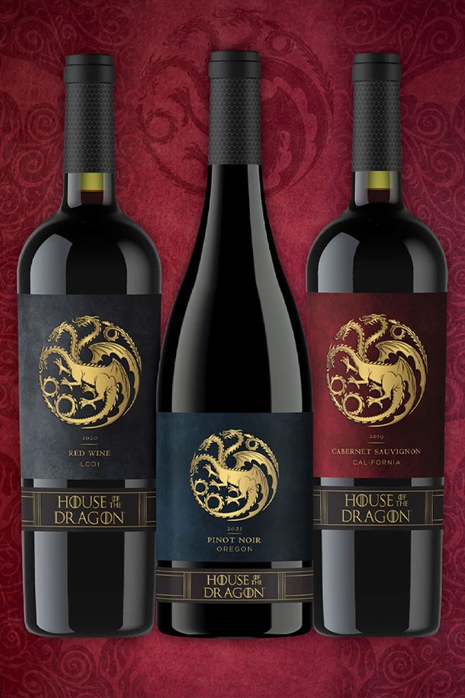 Game of Thrones HBO Vintage Wine Estates Warner Bros consumer products house of dragon hbo max series seven kingdoms cellars oregon pinot noir red blend california cabernet Sauvignon 20 usd release info date price