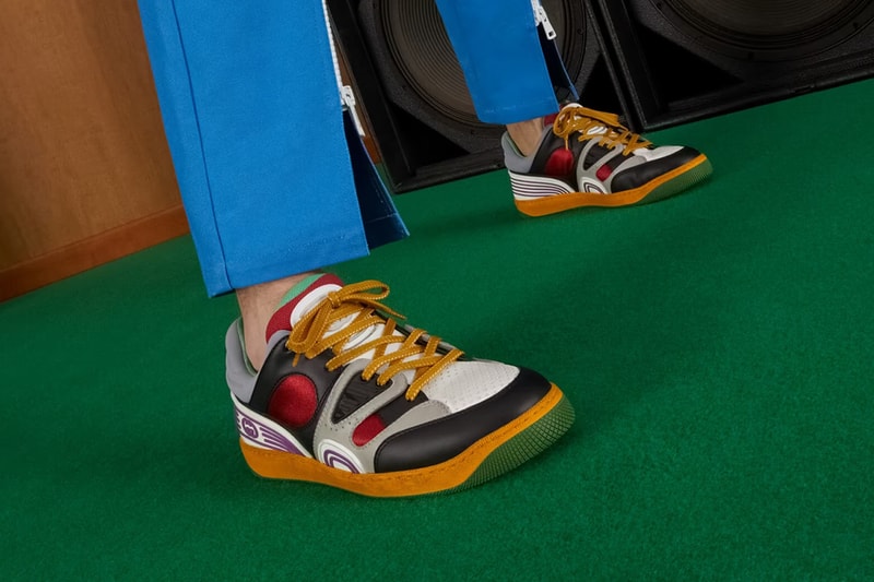Gucci Basket Sneaker Black Demetra White Green Red Classic 80s Basketball Low Top Alessandro Michele Release Information