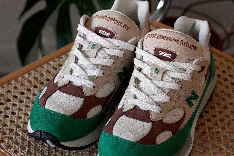 Hidden NY New Balance 992 green brown white gray past present future H LST first look release info date price