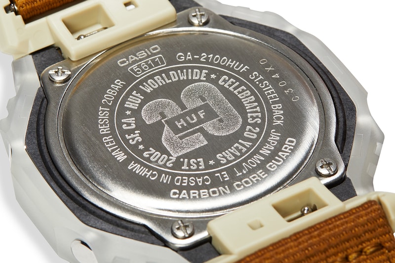 HUF Collaboration Introduces Cognac Fabric Strap And Neon Green Accents To GA2100.