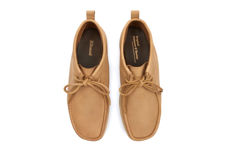 JJJJound padmore barnes P404 original boot soft leather wallabees 1963 p204 moccasin tan crepe rubber sole july 8 release info date price 