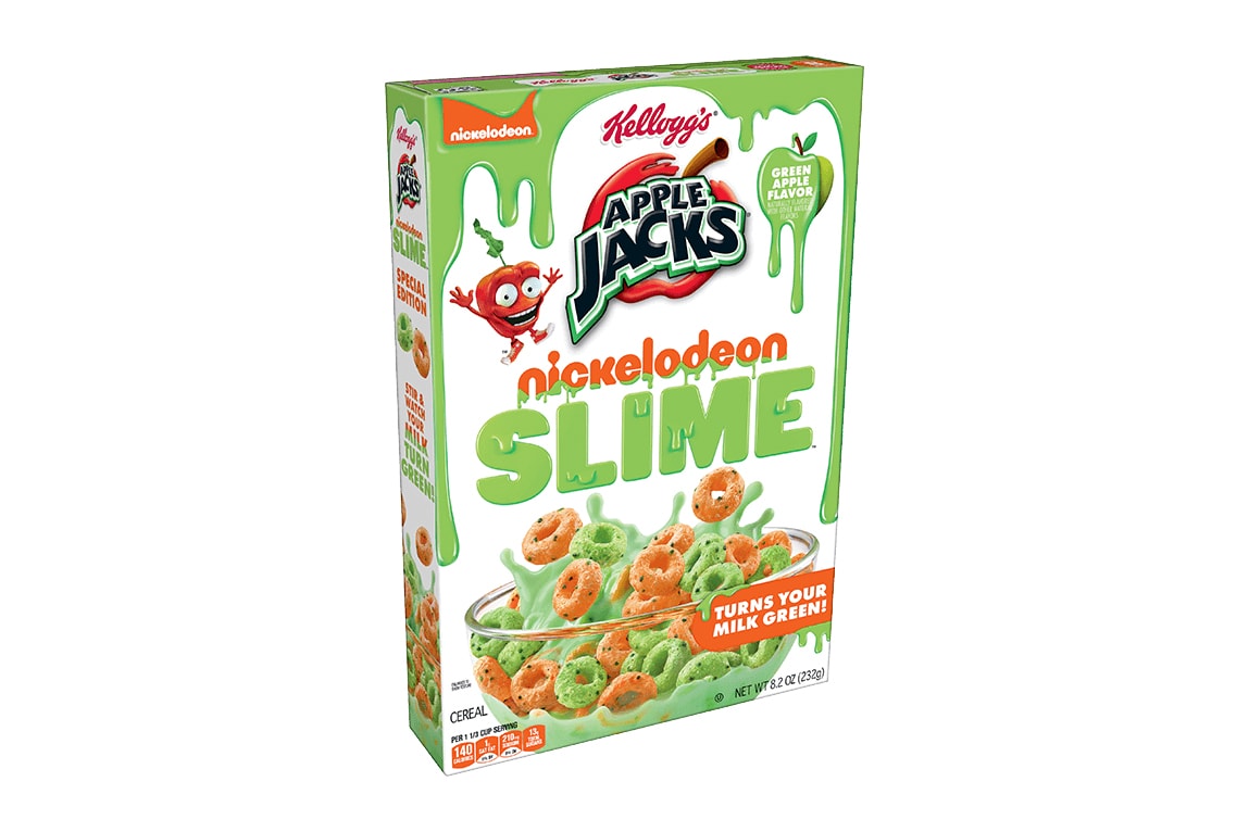 Kelloggs Nickelodeon Apple Jacks Slime cereal kids tv sweets green apple food 