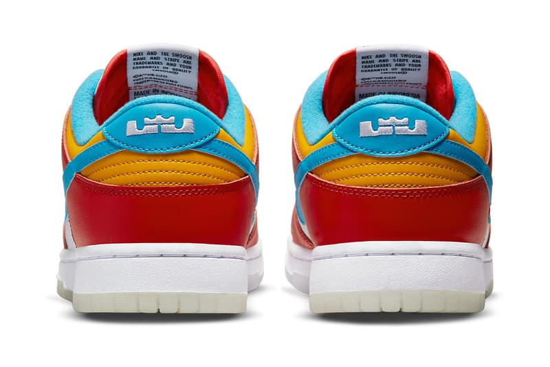 lebron james nike dunk low fruity pebbles DH8009 600 release date info store list buying guide photos price 