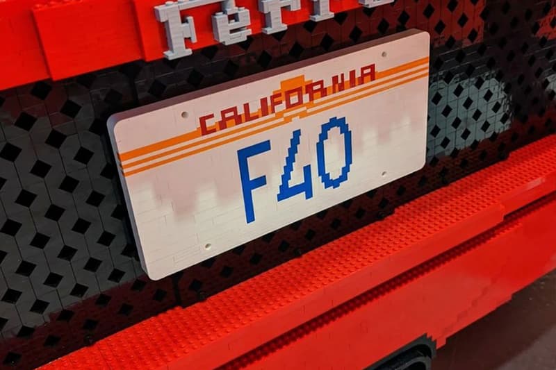 LEGO Ferrari f40 brick model 1 of 1 size legendary supercar toy version larry chen 3700 hours connected to real steering wheel  legoland campus california 