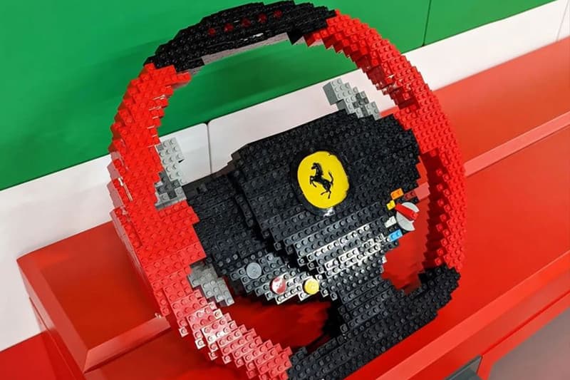 LEGO Ferrari f40 brick model 1 of 1 size legendary supercar toy version larry chen 3700 hours connected to real steering wheel  legoland campus california 