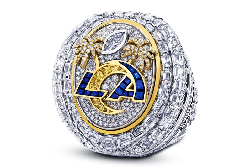 Los Angeles Rams Jason of Beverly Hills 2021 championship rings so-fi stadium football nfl sports super bowl LVI Jalen Ramsey  jewelry design 