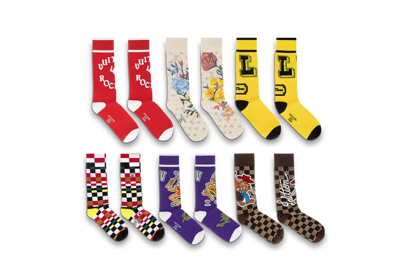 louis vuitton logo socks