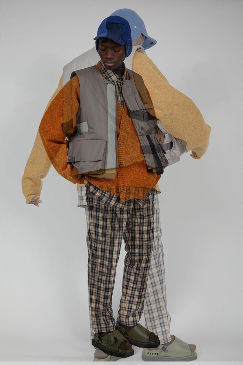 Meanswhile Fall winter 2022 collection tech tweed jacket m65 beaufort flight polartec dyneema overwrap sandas vibram footwear lookbook japan naohiro fujisaki release info date price 