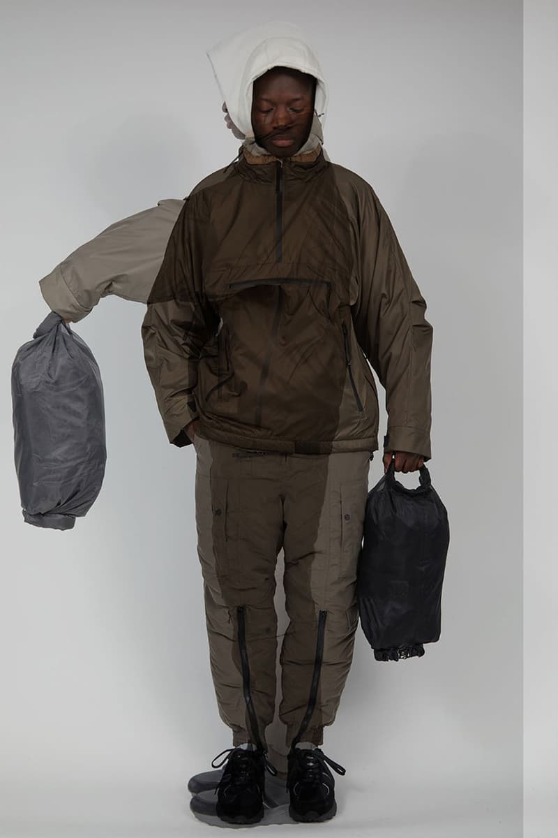 Meanswhile Fall winter 2022 collection tech tweed jacket m65 beaufort flight polartec dyneema overwrap sandas vibram footwear lookbook japan naohiro fujisaki release info date price 