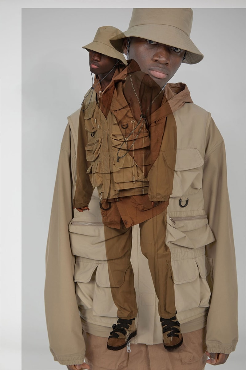 Meanswhile Fall winter 2022 collection tech tweed jacket m65 beaufort flight polartec dyneema overwrap sandas vibram footwear lookbook japan naohiro fujisaki release info date price 