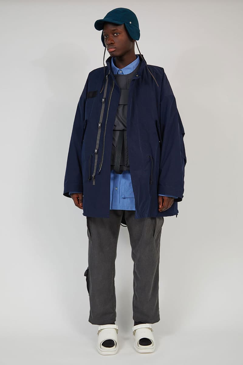 Meanswhile Fall winter 2022 collection tech tweed jacket m65 beaufort flight polartec dyneema overwrap sandas vibram footwear lookbook japan naohiro fujisaki release info date price 