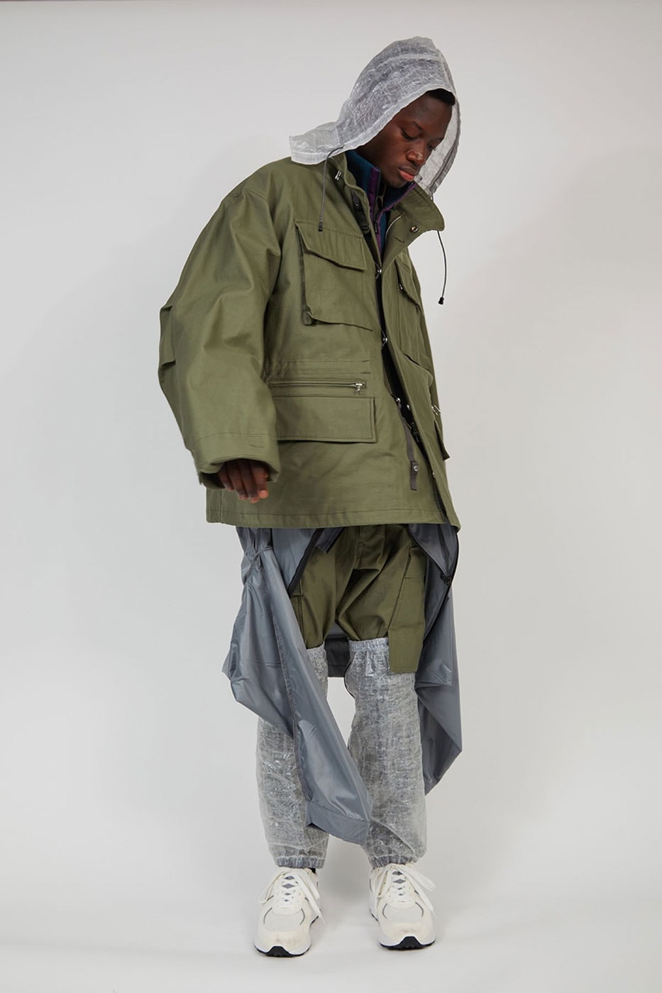 Meanswhile Fall winter 2022 collection tech tweed jacket m65 beaufort flight polartec dyneema overwrap sandas vibram footwear lookbook japan naohiro fujisaki release info date price 