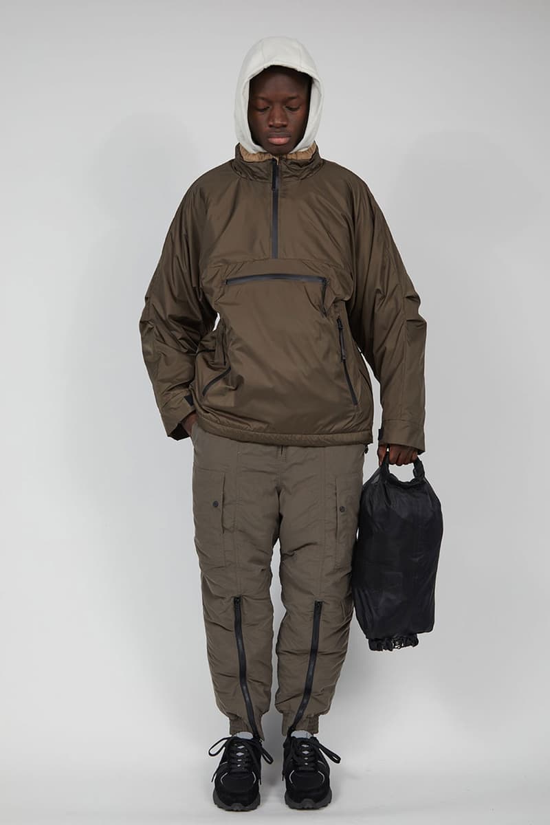 Meanswhile Fall winter 2022 collection tech tweed jacket m65 beaufort flight polartec dyneema overwrap sandas vibram footwear lookbook japan naohiro fujisaki release info date price 