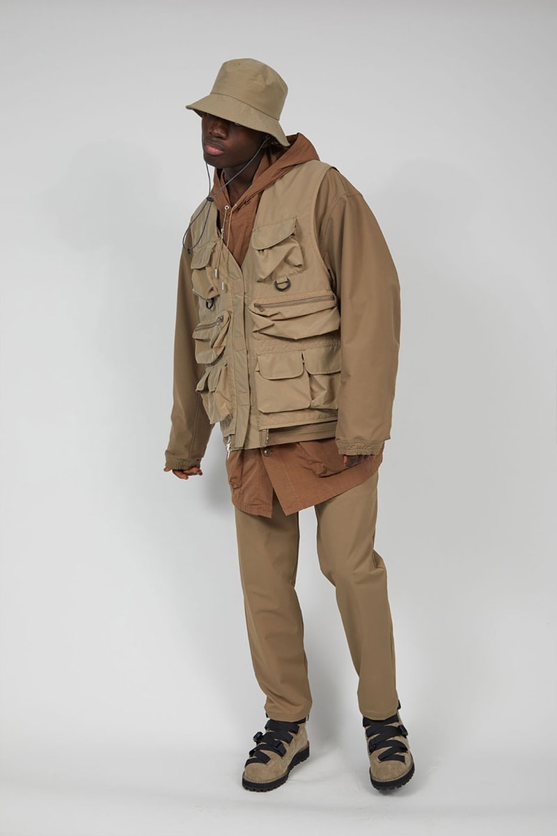 Meanswhile Fall winter 2022 collection tech tweed jacket m65 beaufort flight polartec dyneema overwrap sandas vibram footwear lookbook japan naohiro fujisaki release info date price 