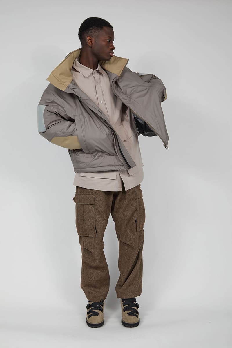 Meanswhile Fall winter 2022 collection tech tweed jacket m65 beaufort flight polartec dyneema overwrap sandas vibram footwear lookbook japan naohiro fujisaki release info date price 