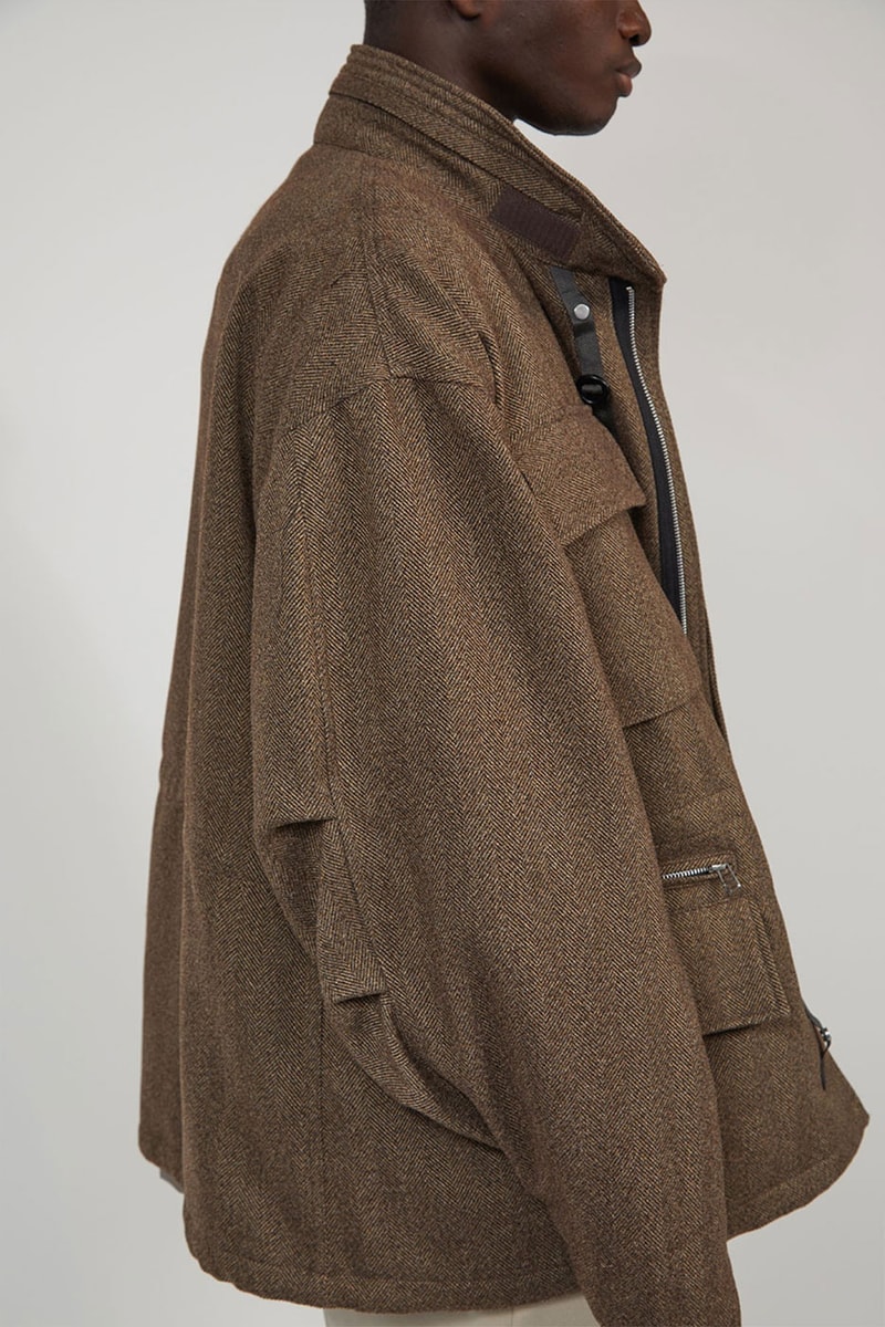Meanswhile Fall winter 2022 collection tech tweed jacket m65 beaufort flight polartec dyneema overwrap sandas vibram footwear lookbook japan naohiro fujisaki release info date price 