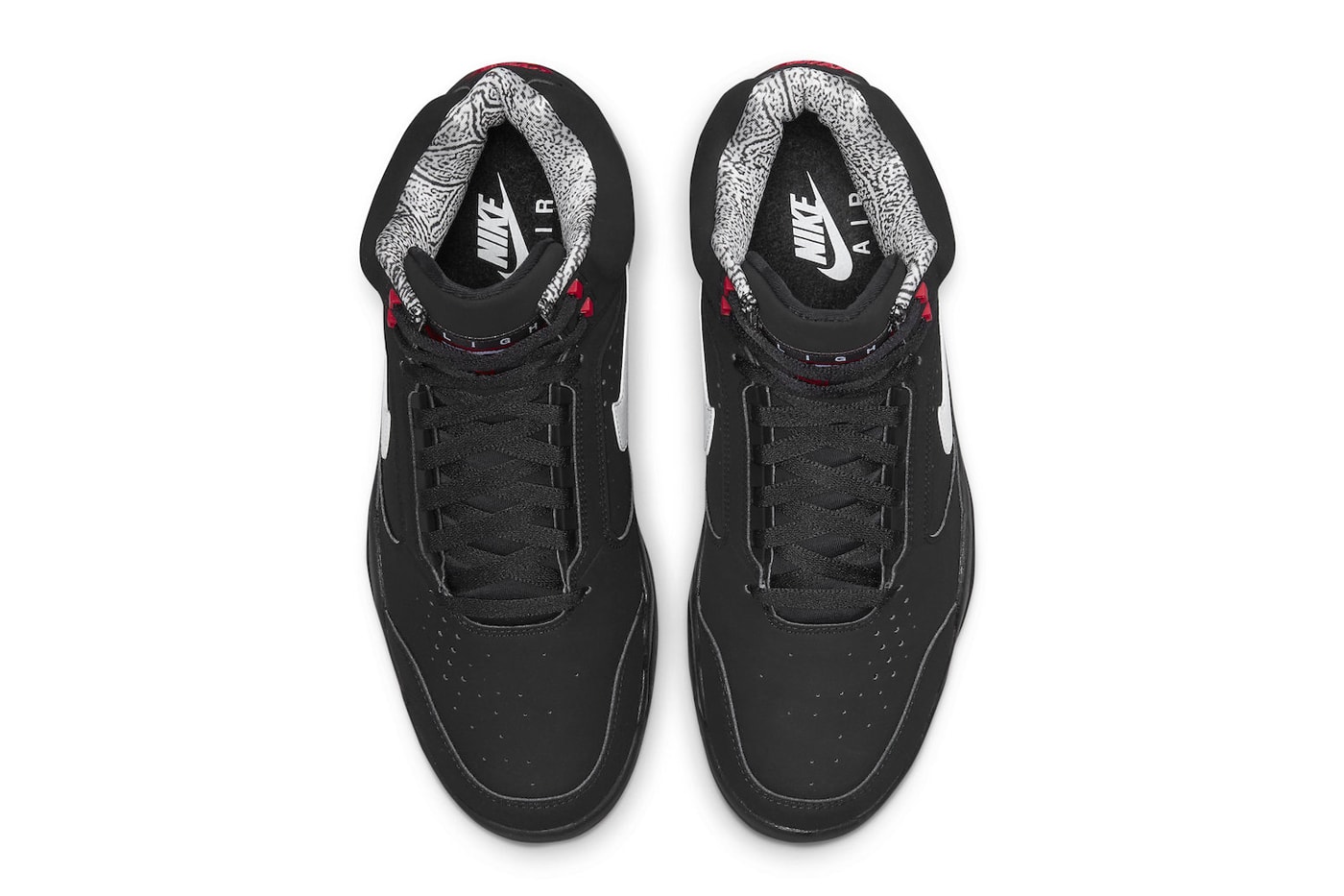 Nike Air Flight Lite Mid Black White Varsity Red Official Look Release Info DQ7687-003 Date Buy Price 