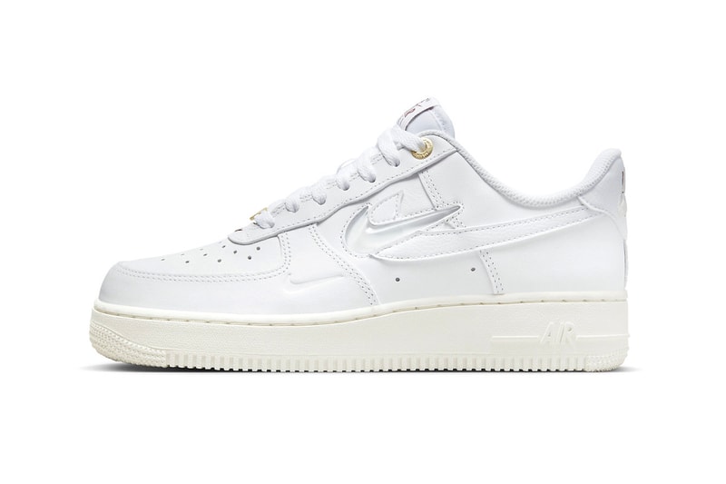 Nike Air Force 1 Low Celebrates 40 Years by Paying Homage to History of Logos Homage white cream staple af1 shoes silhouette