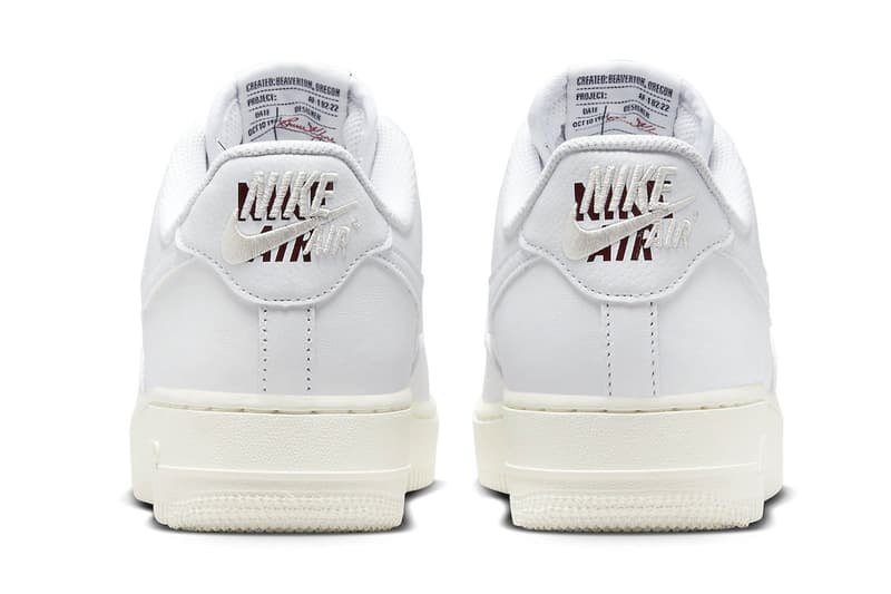 Nike Air Force 1 Low Celebrates 40 Years by Paying Homage to History of Logos Homage white cream staple af1 shoes silhouette