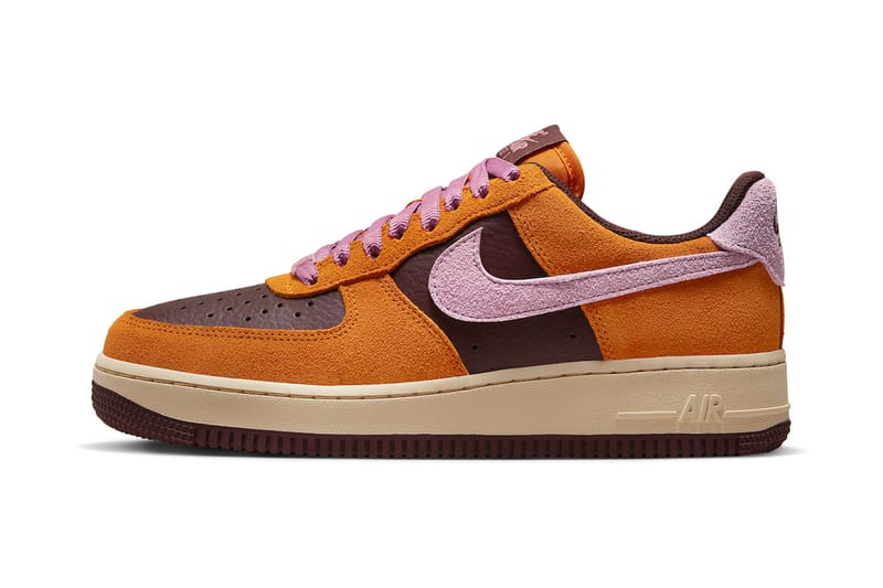 orange and brown air force ones