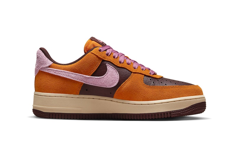 Official Look at Nike Air Force 1 "Magma Orange" DZ5629-800 elemental pink suede tumbled leather sneakers swoosh