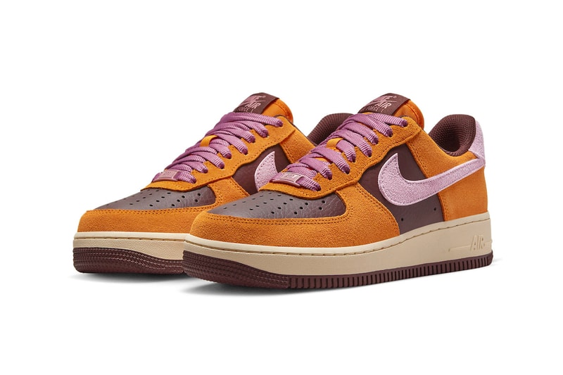 Official Look at Nike Air Force 1 "Magma Orange" DZ5629-800 elemental pink suede tumbled leather sneakers swoosh
