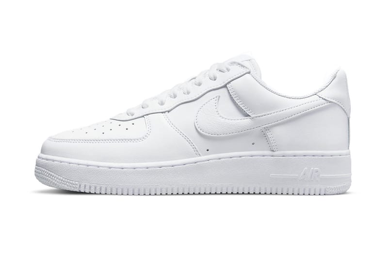 nike triple white with printed swoosh air force