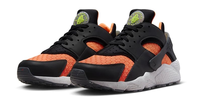 huaraches black and orange