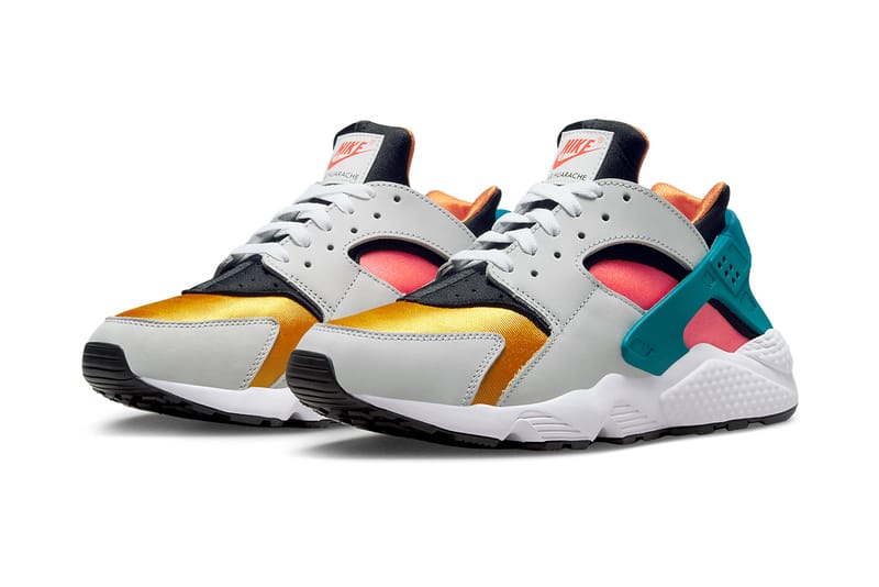 nike huarache white green yellow