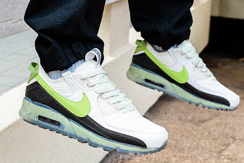 nike air max 90 white and green