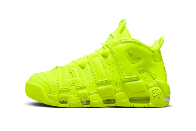 Nike Air More Uptempo 96 "Volt" Has an Official Release Date sneakers high top leather perforated neon yellow cushioning 