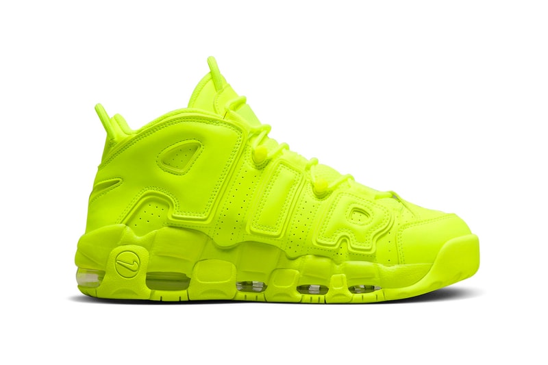 Nike Air More Uptempo 96 "Volt" Has an Official Release Date sneakers high top leather perforated neon yellow cushioning 