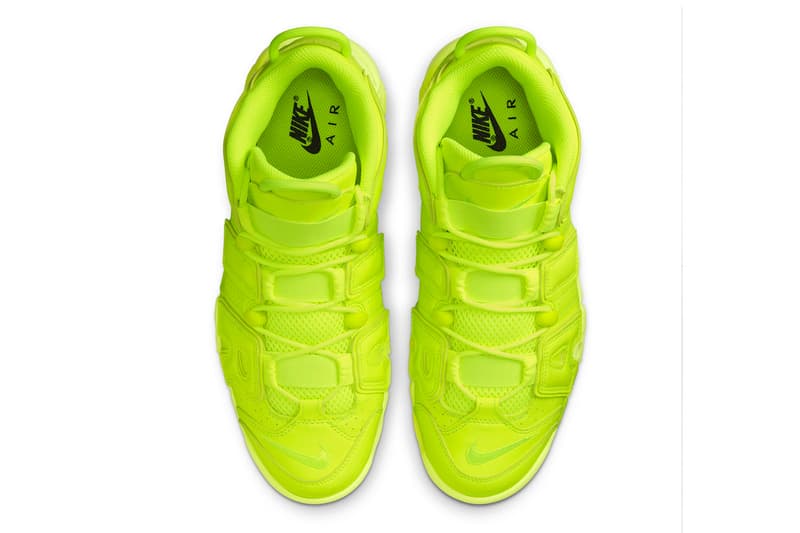 Nike Air More Uptempo 96 "Volt" Has an Official Release Date sneakers high top leather perforated neon yellow cushioning 