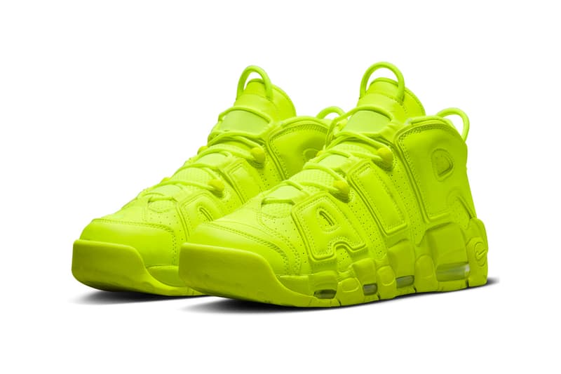 Nike Air More Uptempo 96 "Volt" Has an Official Release Date sneakers high top leather perforated neon yellow cushioning